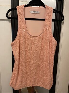 Trina Turk Peach Sequin Tank Top